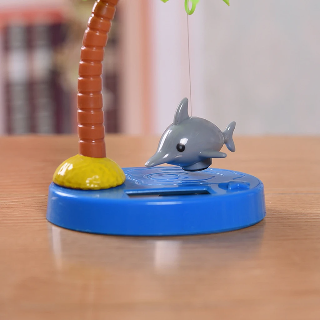 Solar Powered Dancing Fish with Coconut Palm   Toy Kids Birthday Gift Car Dashboard Ornament