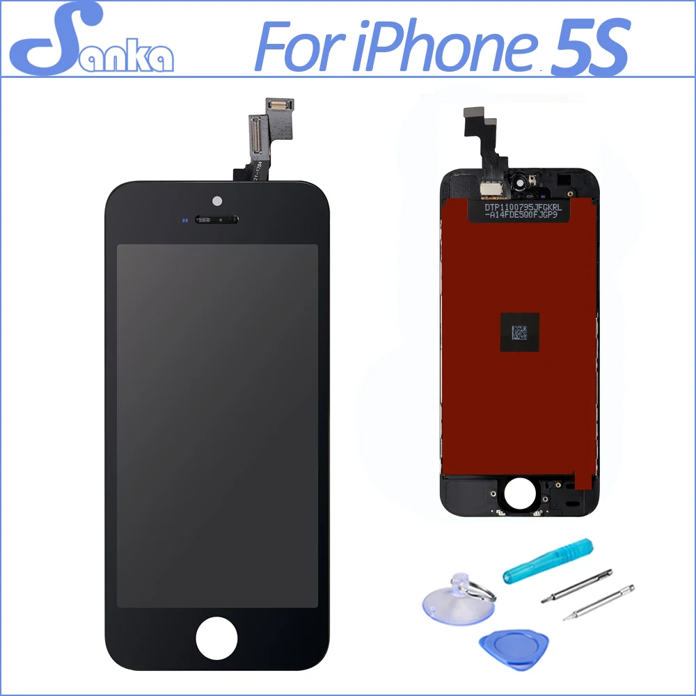 

Replacement LCD For iPhone 5S LCD Display Touch Screen Digitizer Assembly Ecran Pantalla In Black Free Shipping