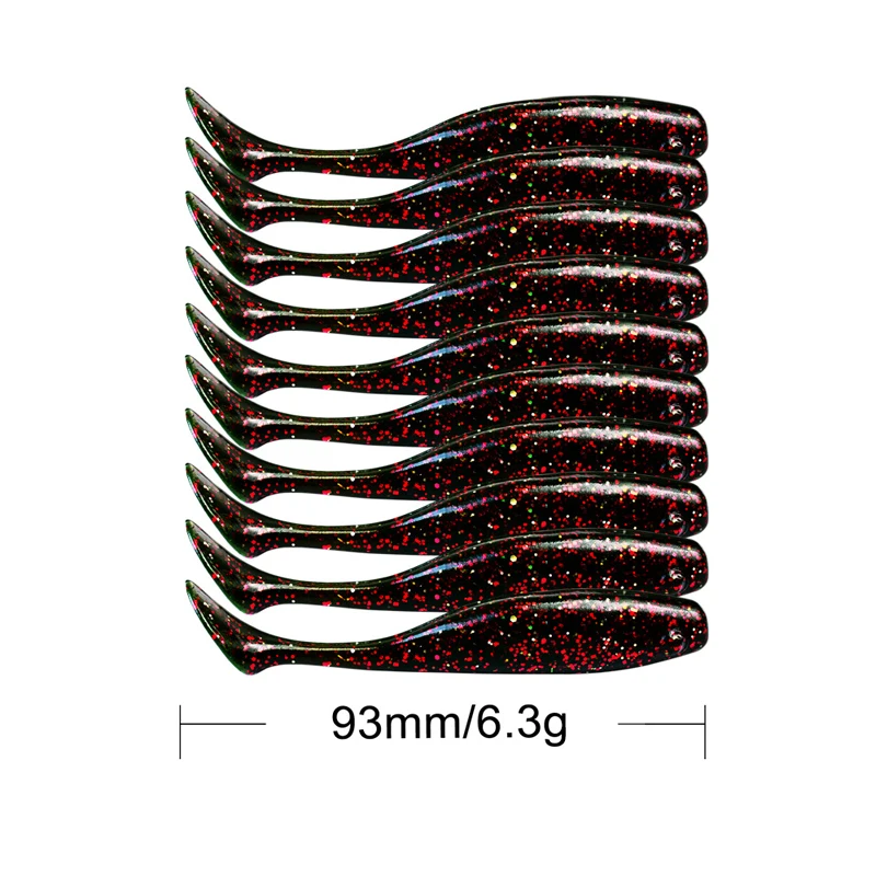 Vissen съедобная резина для рыбалки резина для рыбалки 10 шт./пакет силиконовые мягкие приманки 9,3 см/6,3 г резиновая искусственные приманки рыбалка T хвост бас приманки