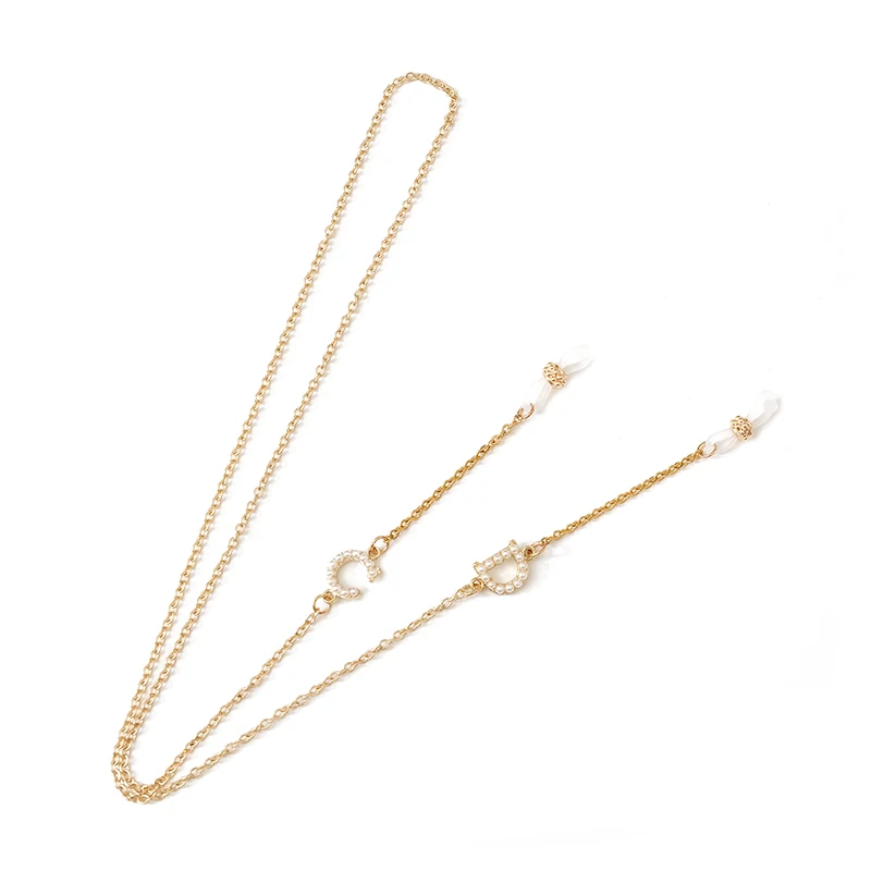 Glasses chain Корейские модные солнцезащитные очки цепочка Висячие солнцезащитные очки с веревкой Лолита Ретро Женская Чистая красная - Color: Glasses chain