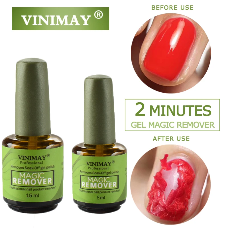 VINIMAY Magic Nail Polish Remover Removes Soak Off Base Matte Top Coat Gel Nail Polish Healthy Fast Nail Art Primer Lacquer