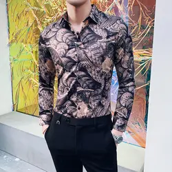 2019 Мужская Золотой рубашки Social Club рубашка Рубашки на весну-осень Camisa Slim Fit хаки мужские дизайнерские футболки платье-рубашка