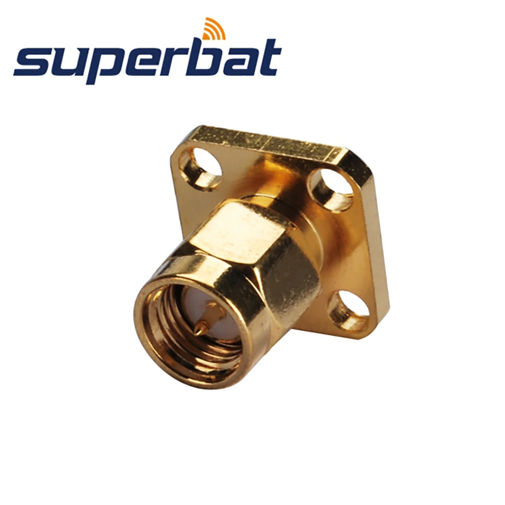 SMA 4 Hole Panel Mount Male RF Coaxial Connector