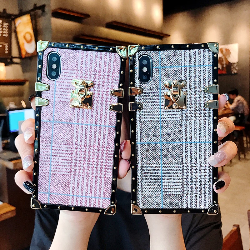 Buy Fashion Metal Rivet Square Box Design Case Cover