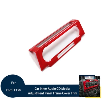 

For Ford F150 2015+ Car Interior Audio Volume CD Media Adjustment Panel Frame Cover Chrome Trim Stickers Accessories