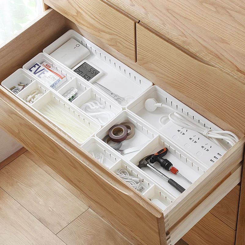 AILA Plastic Partition Wall Desktop Drawer Storage Box Kitchen Simple