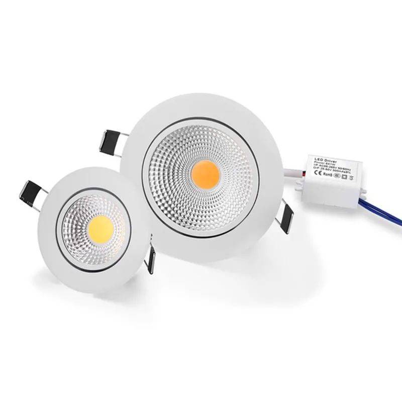 10 шт. Диммируемый светодиодный COB вниз светильник AC110V 220V 5W 7W 9W 12W Встраиваемый