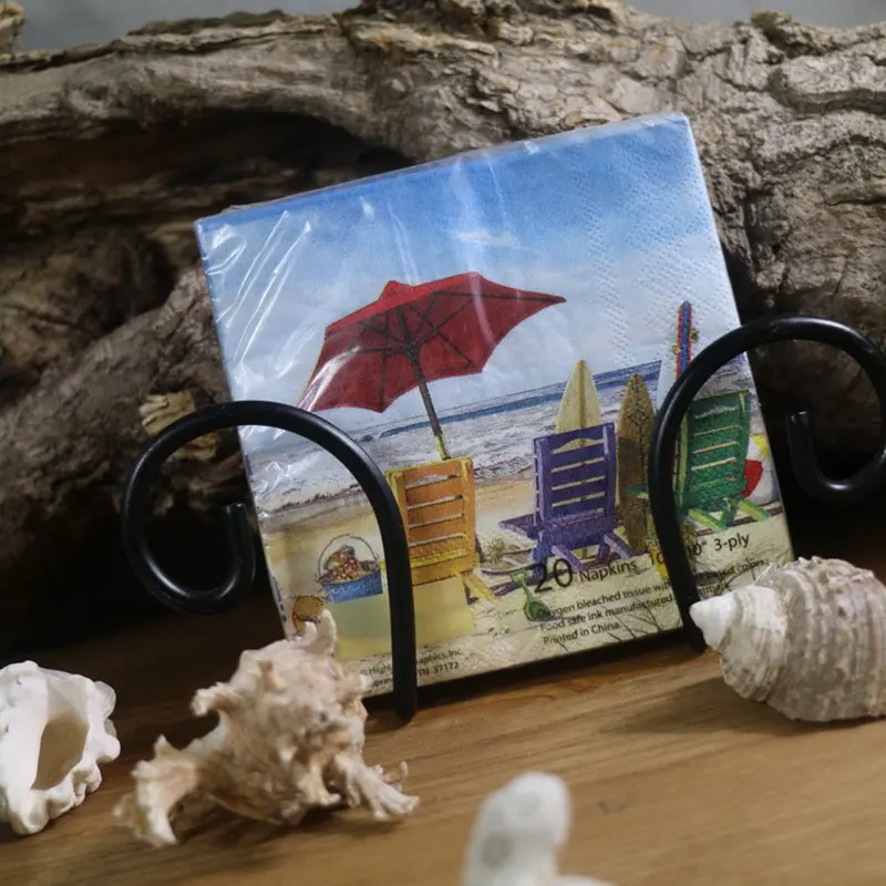 Beach holiday blue paper napkins for party seaside cocktail napkins