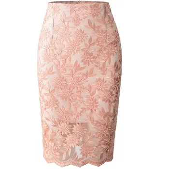 

plus size 3xl ol openwork lace skirt high waist skirt women split skirt