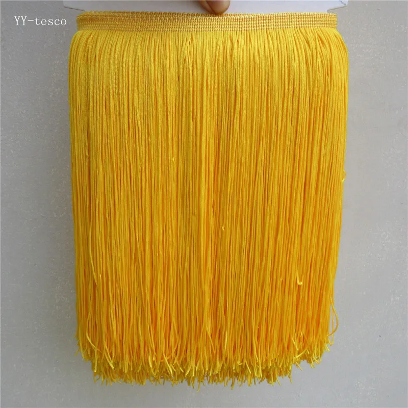 YY-tesco 1 ярд 30 см длинные кружева бахрома отделка кисточкой бахрома отделка для Diy латинское платье сценическая одежда аксессуары кружевная лента - Цвет: Gold