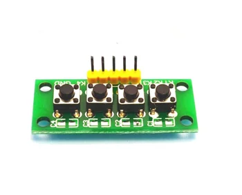 

Fast Free 10PCS DIY Kit 1x4 4 Independent Key Button Keypad Keyboard Module Mcu for Arduino 37*15*11MM Keyboard Module