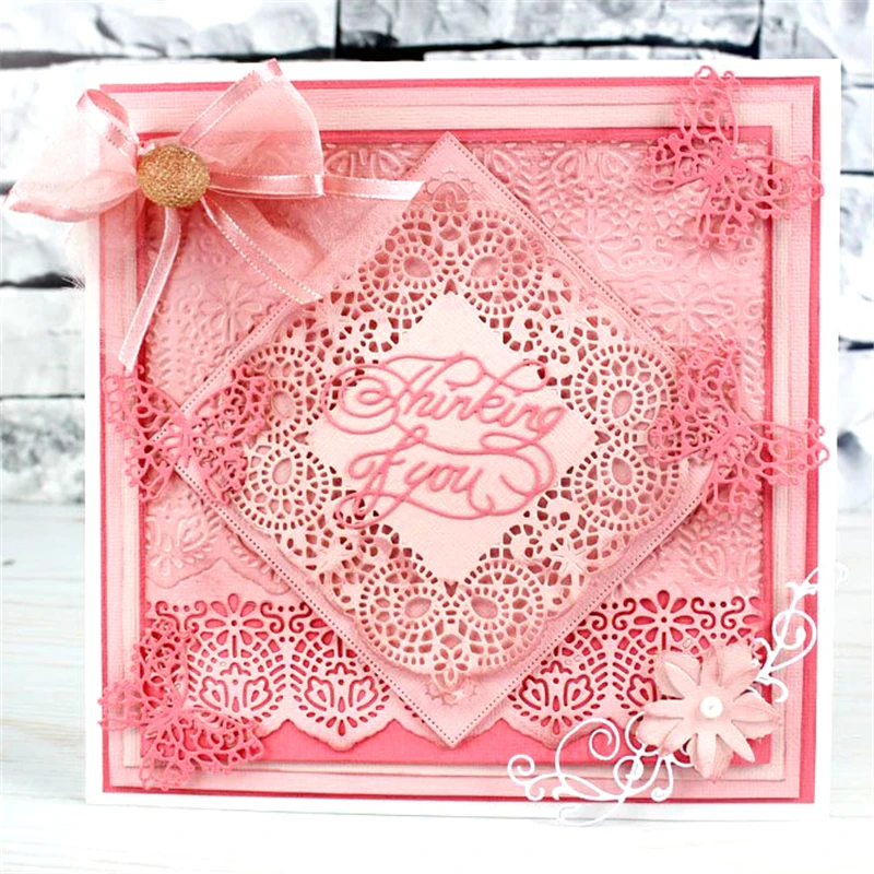 

Lace Square Flower Frame Metal Cutting Die for Scrapbooking New 2019 Craft Die Cuts Card Making New 2019 Embossing DIY
