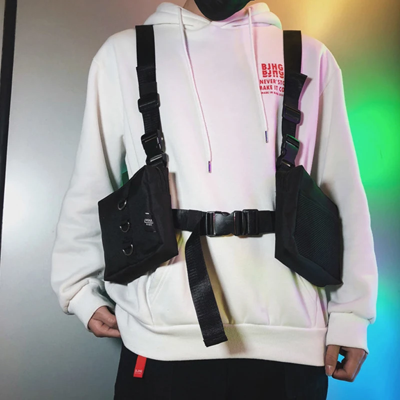 Мужская тактическая двойная сумка спецназа нагрудная сумка Регулируемый жилет Kanye West хип-хоп Уличная Мужская функциональная поясная сумка