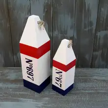 ZAKKA Изделия из дерева Средиземноморский деревянный буй для фотосессий 2 предмета в комплекте, домашний интерьер статьи Морской Декор