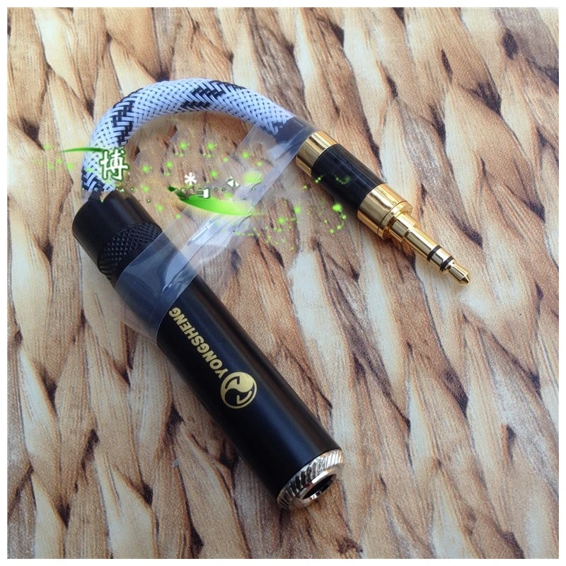 HIFI Stereo Mini Jack Male 3 5mm to 6 35mm Female Audio Cable DIY Handmade for HD650 HD700 HD800 HD598 Headset Headphone 10cm