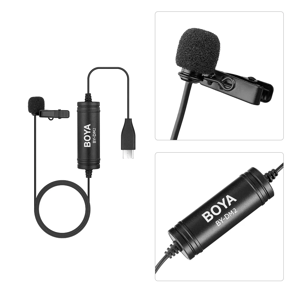 BOYA BY-DM2 всенаправленный цифровой петличный микрофон клип-на видео Запись микрофон с тип-c для Android устройств