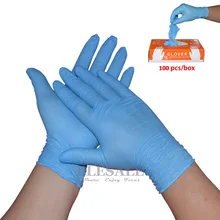 100 шт./упак. " одноразовые нитриловые перчатки светильник синий для медицинского обследования Еда процесс татуировки уход за домашними животными защитные перчатки
