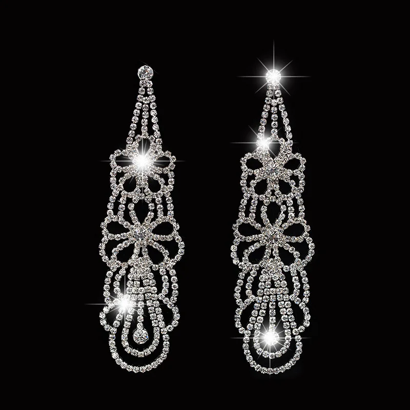 

YFJEWE Women New Luxury Excellent Rhinestone Drop Earrings Top CZ Crystal Earrings Bridal Wedding Jewelry For Women #E214