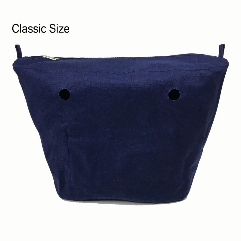 Classic Mini Size waterproof Solid Canvas Insert Inner Lining Insert Zipper Pocket for Obag O Bag handbag Silicone bag