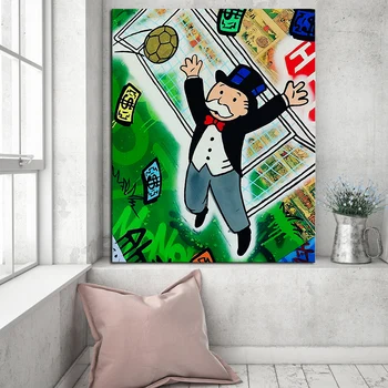 

Free shipping popular artist Painting Richie Rich Graffiti Money art popular arts By hand painted no frame x-175