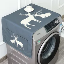 Чехол Грация льняная крышка для стиральной машины пылезащитный чехол для холодильника автоматическая крышка для стиральной машины домашняя организация и хранение