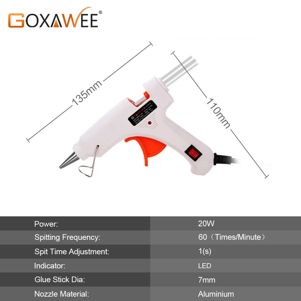 GOXAWEE термоплавкий клеевой пистолет Электрический Профессиональный клеевой пистолет высокая температура плавления клея прививка ремонт термо инструмент с 10 шт. клеевых палочек