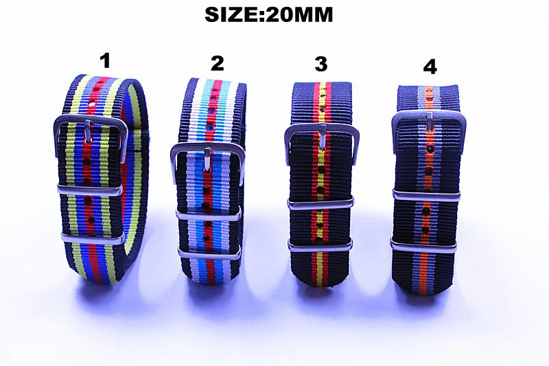 

New arrived - 1PCS High quality 20MM NATO straps waterproof nylon watch strap 4 color available - Hot sale !