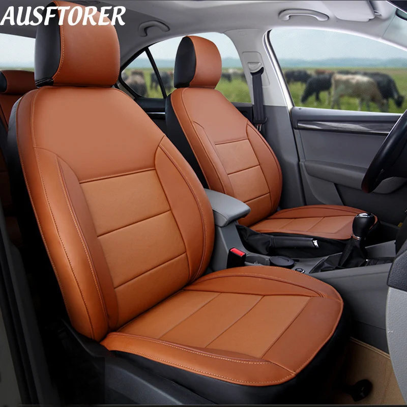 AUSFTORER Натуральная Кожа Пользовательские Чехлы для Volkswagen (VW) caravelle T5 автомобилей сиденья 8 и 9 мест аксессуары 25 шт