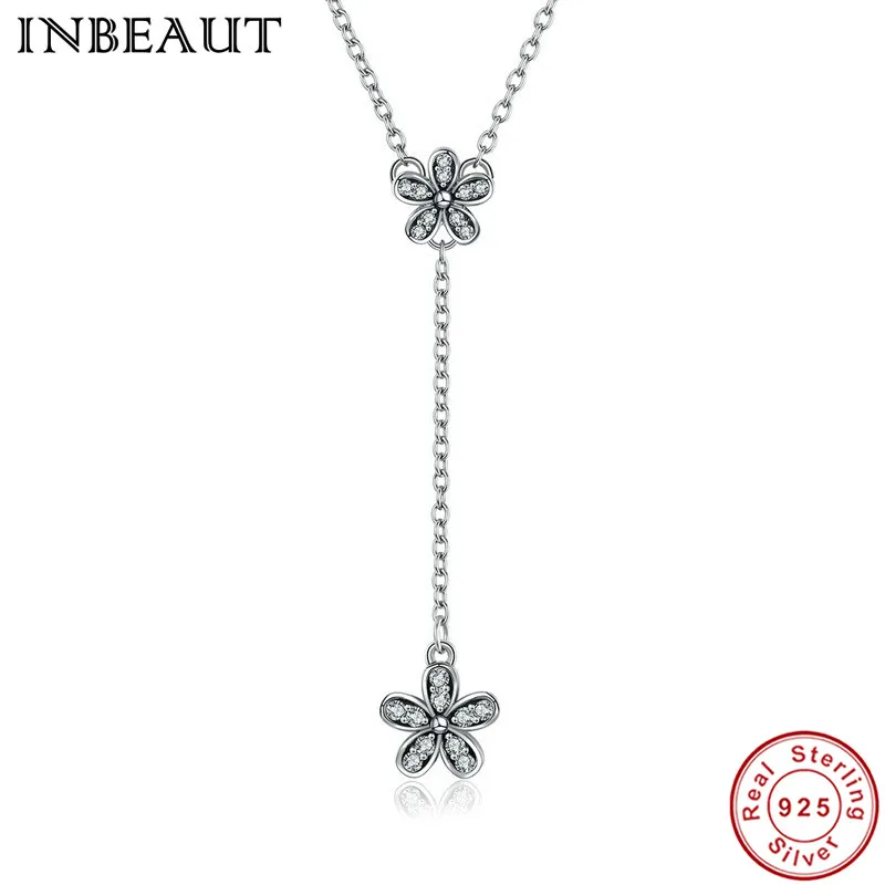 

INBEAUT 925 Sterling Silver Necklaces&Pendants Women 925 Sterling Silver Sunflower Pendant Necklace Chain Jewelry Female Gift