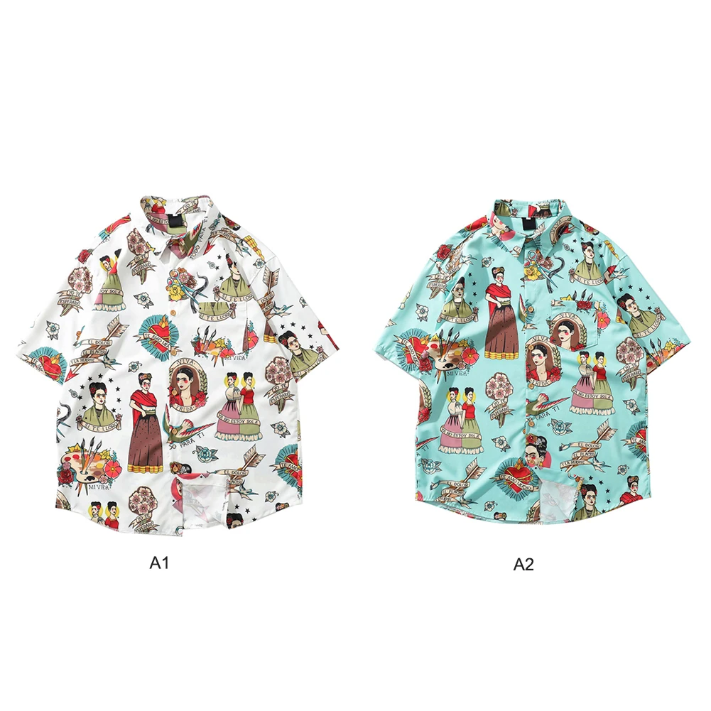 Men Holiday Shirt Polyester Print Male Hawaiian Beach Shirts Summer Short Sleeve Printing Loose Shirts Men Holiday Shirt Polyester Print Male Hawaiian Beach Shirts Summer Short Sleeve Printing Loose Shirts