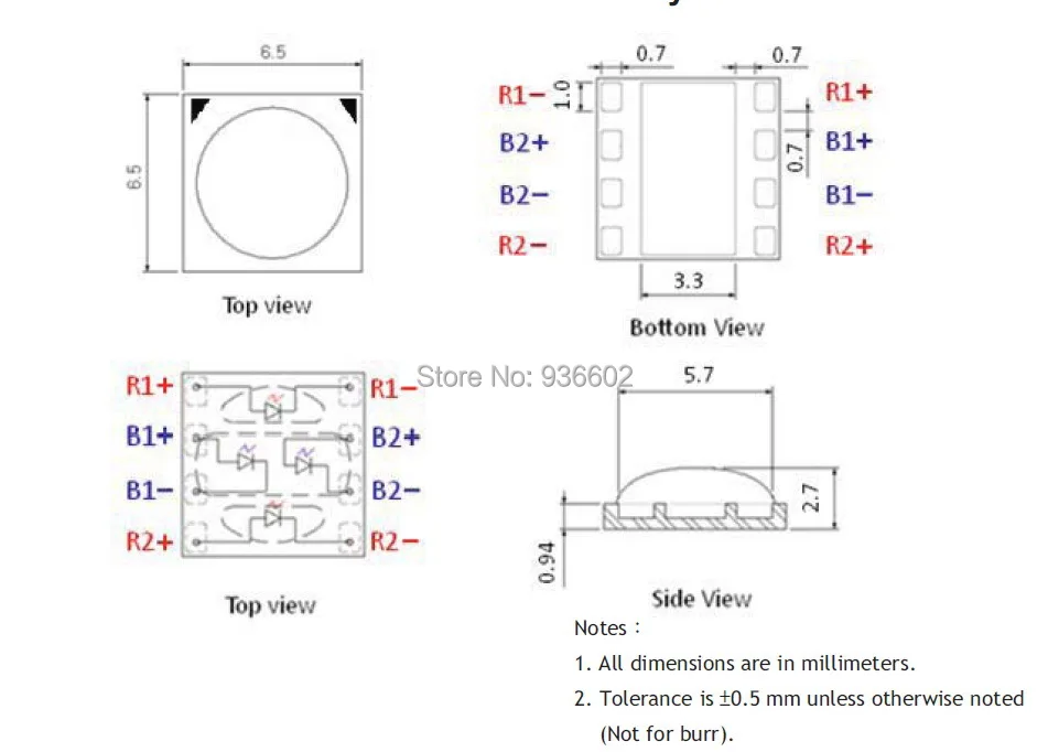 InterLight Optotech Corporation керамика большой мощности Светодиодный 6565 4,3 W 104 V 2700 K теплый белый A6565PH-04030D-001 325LM