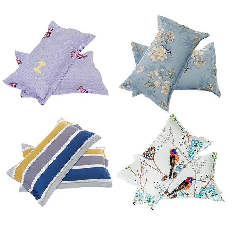 

coxeer Lovely Cotton Pillow Cover Cute Cartoon Printed Colorful Bed Pillowcase 74x48cm Rectangle Pillow Sham For Home Bed Newset