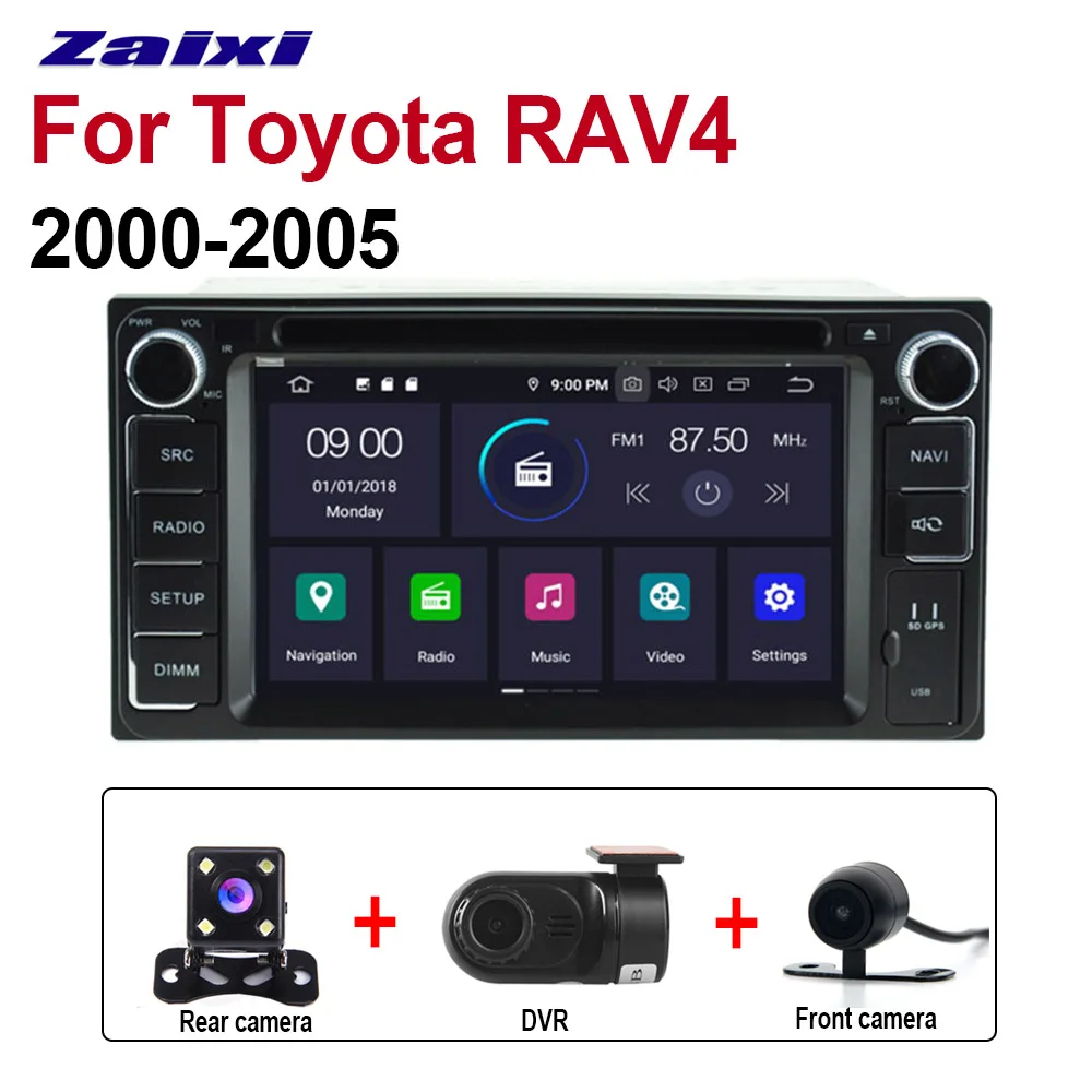 Extra 3 Accessories ZaiXi 4 ГБ android 9,0 автомобильный dvd-плеер для Toyota RAV4 2000~ 2005 мультимедийная карта gps-навигации автомобильное радио Wi-Fi Bluetooth HD экран - Цвет: Extra 3 Accessories