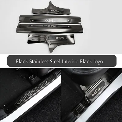 Накладка на порог автомобиля, накладка на педаль из нержавеющей стали для Renault Koleos - Название цвета: Interior Black