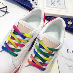 2 пары разноцветных шнурков с радужным градиентным принтом Кроссовки парусиновая обувь кружевная обувь повседневные Цветные шнурки 80 см/100