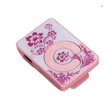 Kinganda Mini Clip Flower Pattern MP3 Player Music Media Support Micro SD TF Card 7.15