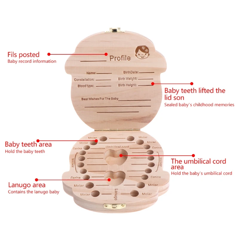 Зуб поле организатор детские сохранить молочные зубы деревянная коробка для хранения подарок для мальчика девочки