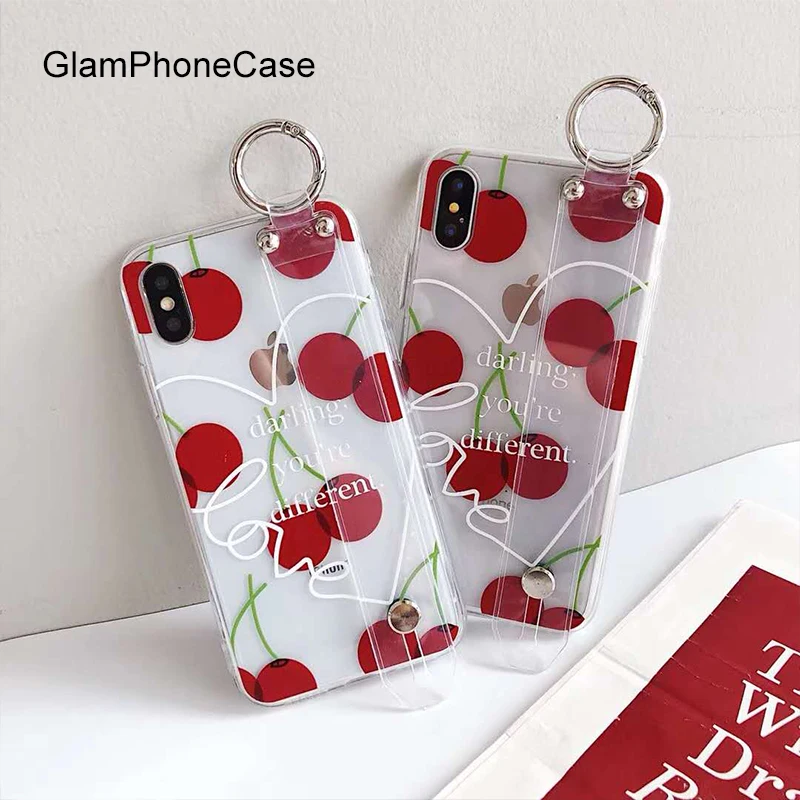 

GlamPhoneCase Summer Cute Cherry Phone Case For iPhone X XS Max XR Soft Silicone Cover For iPhone 7 8 6 6s Plus Case