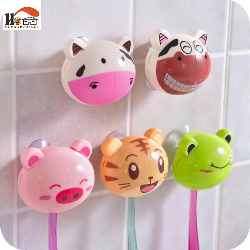 

1pcs Cute Cartoon animal Toothbrush & Toothpaste Holders with Sucker suction hooks Household toothbrush rack Bathroom Products