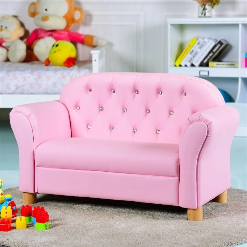 Детский диван принцесса подлокотник стул Loveseat прочная деревянная рама легкий и