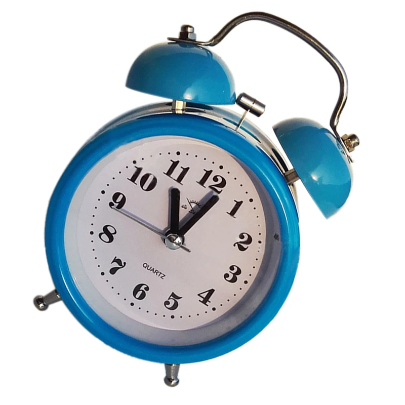 Portable Fashion Classic Silent Double Bell Alarm Clock Quartz 