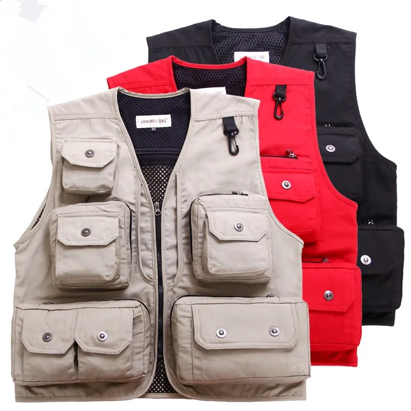 Mens Multi Pocket Casual Safari Gilet Bodywarmer Mesh Vest For ...