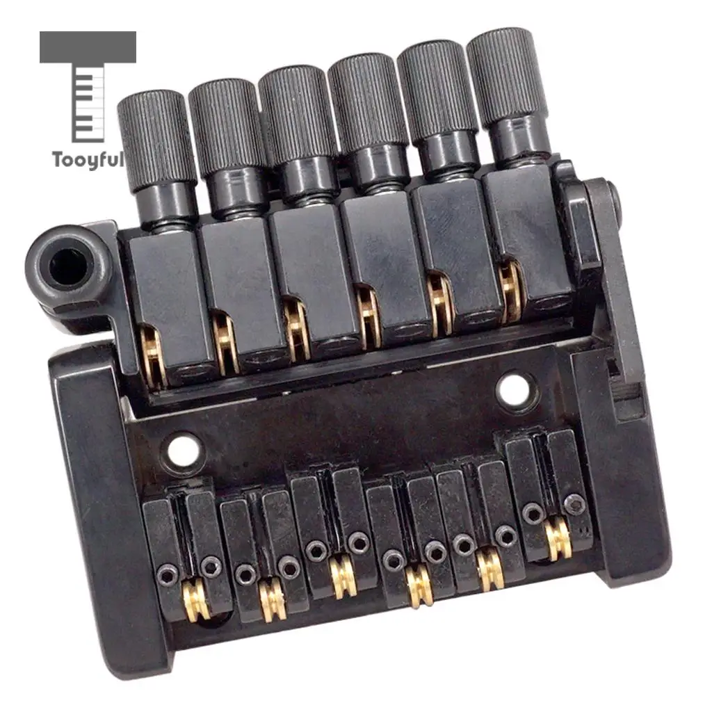 Tooyful Set of 6 String Roller saddle Tremolo Bridge Tailpiece for Headless Electric Guitar Parts