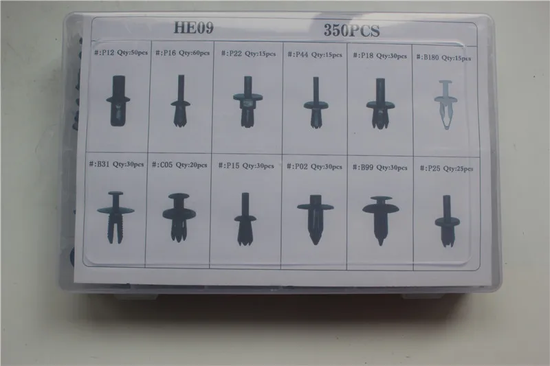 350pcs 12 Size Car Plastic Rivets Automobiles Plastic Screw Rivet