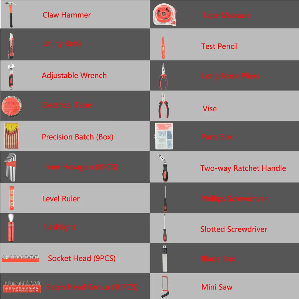 Набор инструментов для ремонта дома NEWACALOX, 110 шт., универсальный набор ручных инструментов для дома с пластиковым ящиком для инструментов, отвертка для хранения, регулируемый гаечный ключ