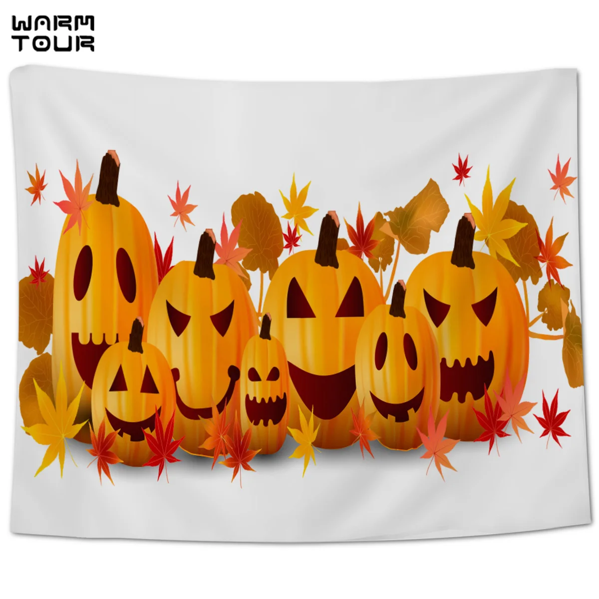 WARMTOUR Tapestry Halloween Pumpkin Autumn Maple Leaf Wall Home Decor Polyester Beach Towels | Дом и сад
