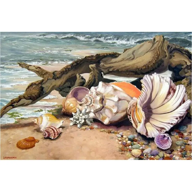 Картина с женщиной в ракушке