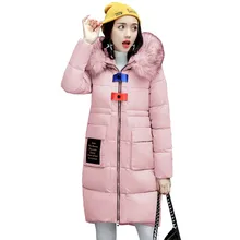 Luxury Soft Fur Collar Hooded Women Coat 2017 Winter Warm Cotton Woman Long Coat Fashion maxi long Female Jacket Outwear 4L21