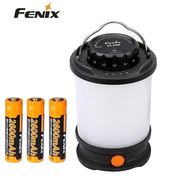  Fenix CL30R Luz de Camping Max 650 lúmenes linterna Micro-USB recargable con 3 uds 2600mAh 18650 ba