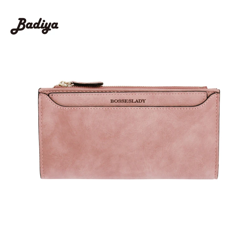 

Ultra Thin 2 Fold PU Leather Long Card Holder Brief Design Large Capacity Womens Clutch Wallets Purse For Woman